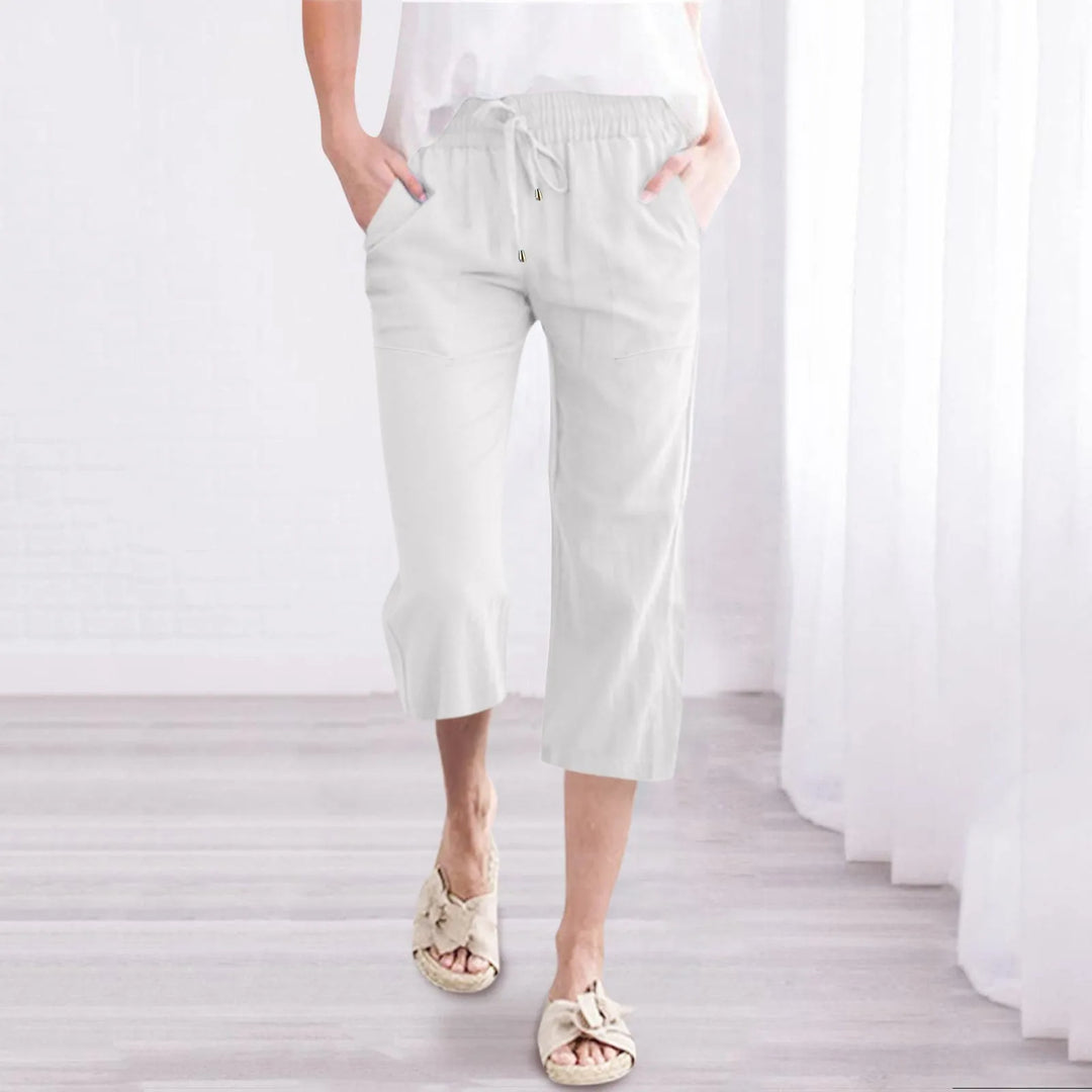 Pantalon Court Léger pour Femme Blanc