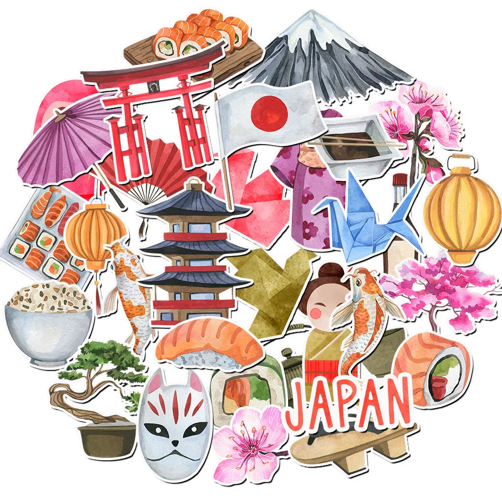 Stickers de voyage univers japonais