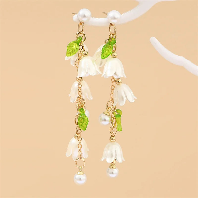 Boucles d'oreilles japonaises Fleur de muguet