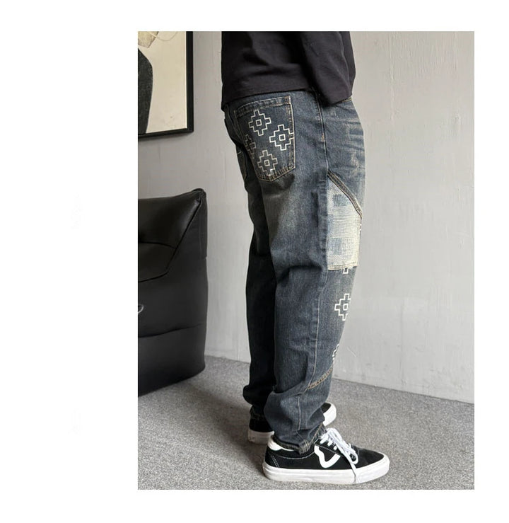 Jean Hip Hop Japonais Patchwork