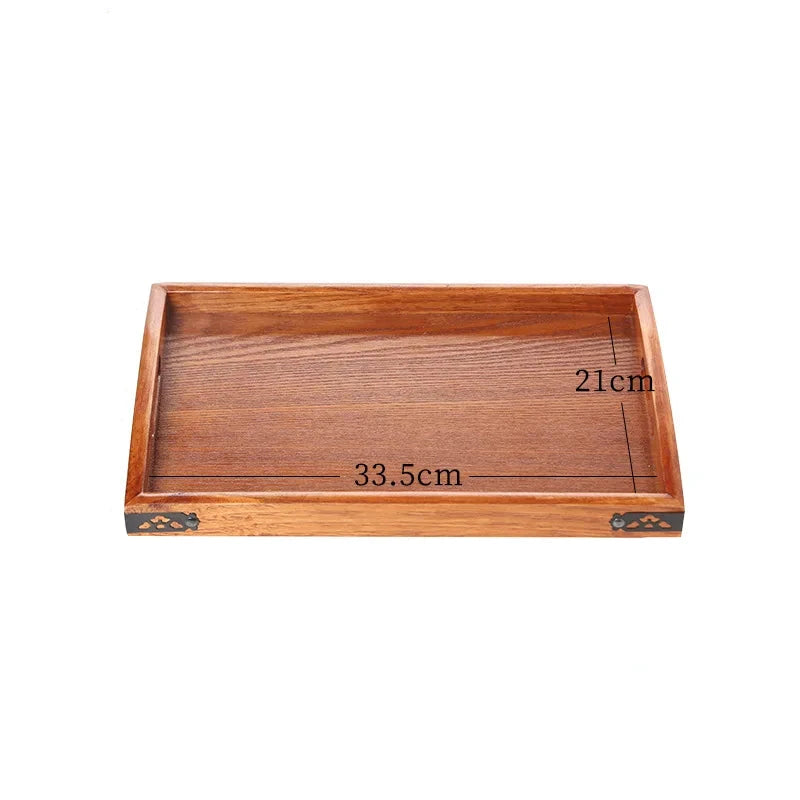 Plateau à Thé En Noyer Massif - Style Chinois Zen, 26x15x2 Cm, Forme Irrégulière, Pour Cérémonie Du Thé Ou Décoration