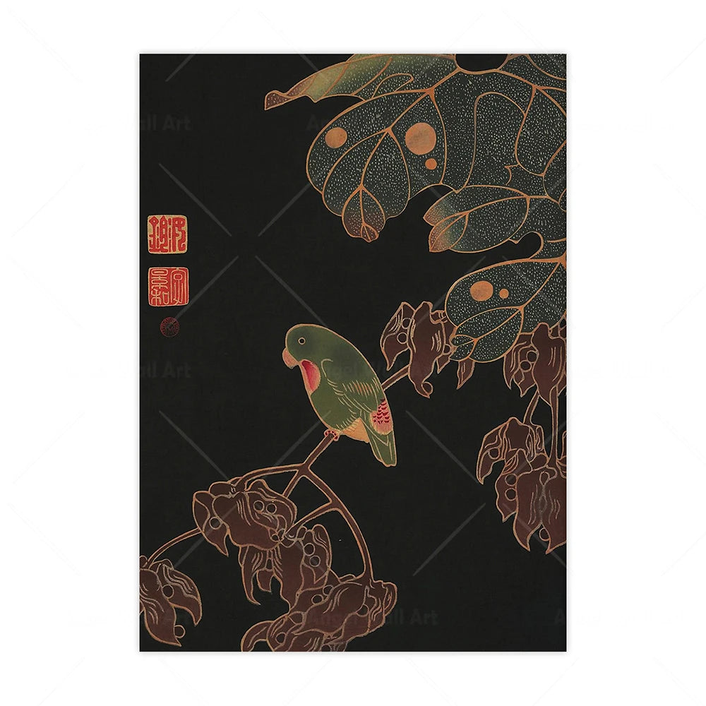 Tableau Japonais Rétro oiseau