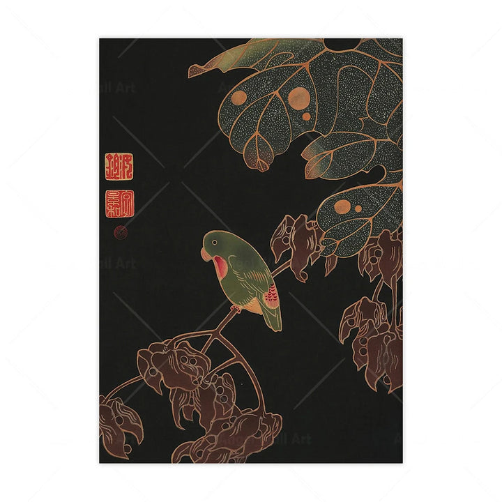 Tableau Japonais Rétro oiseau