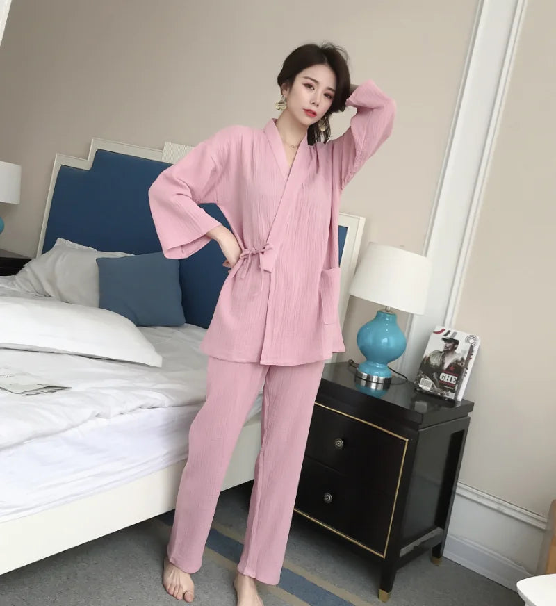 Combinaison Style Pyjama Japonais Femme Rose