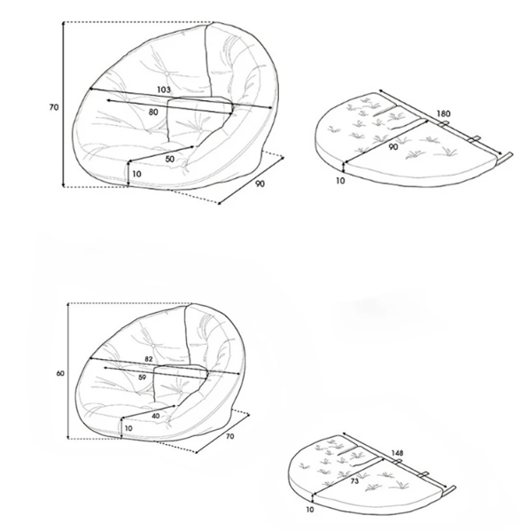Fauteuil futon dimensions