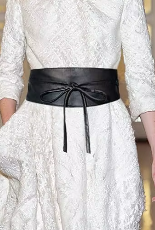 Leather obi belt
