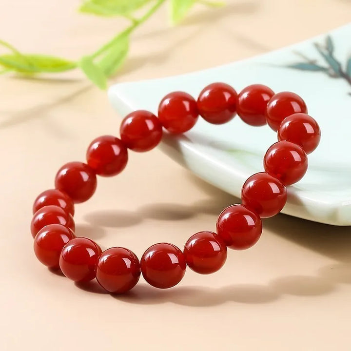 Bracelet japonais perles cornaline rouge