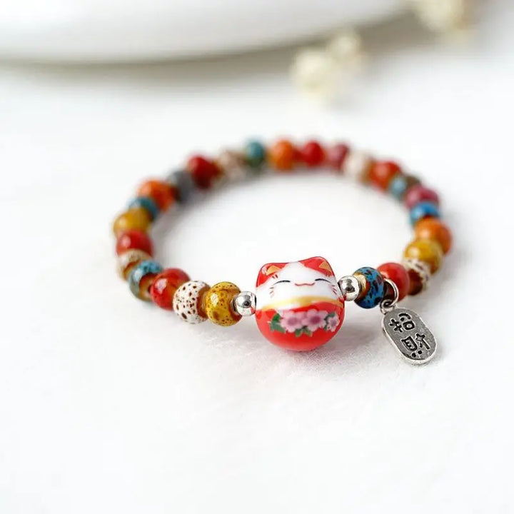 Bracelet Chat Japonais rouge