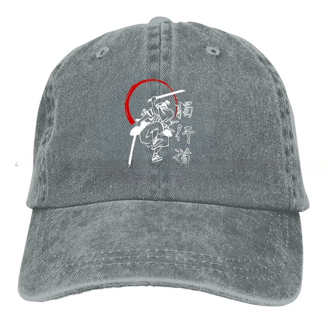 Casquette Japonaise À Motif Samourai Gris