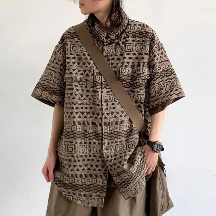 Chemise Japonaise Surdimensionnée Imprimée