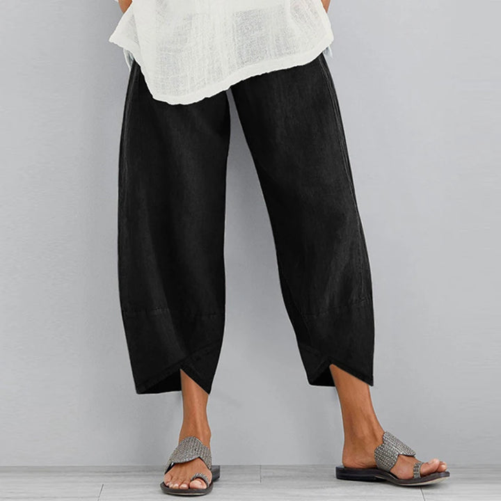 Pantalon Sarouel Japonais en Lin Noir
