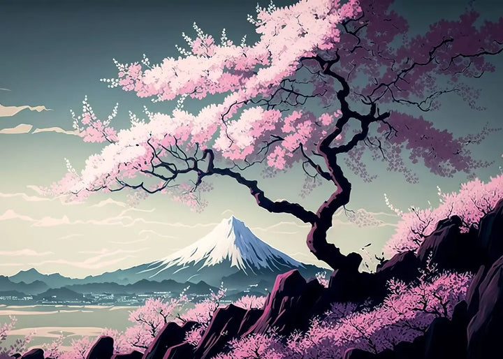 Tableau Paysage Japonais arbre