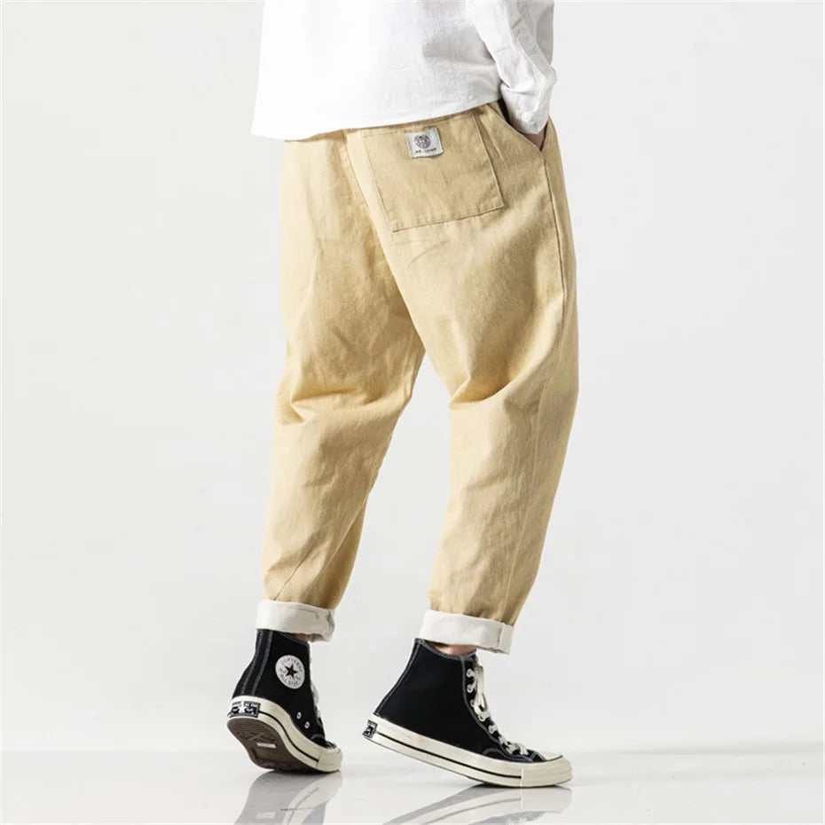 Pantalon en Jean Style Classique Japonais beige