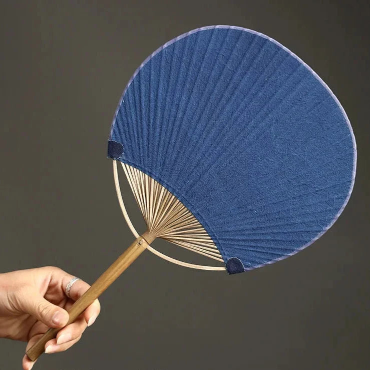 Éventail japonais uchiwa bleu 