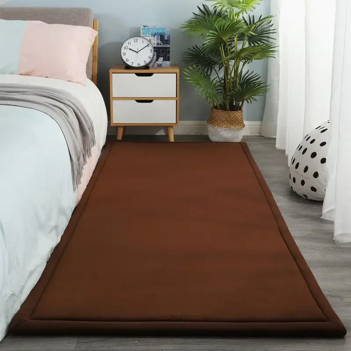 Tapis Japonais Long marron foncé