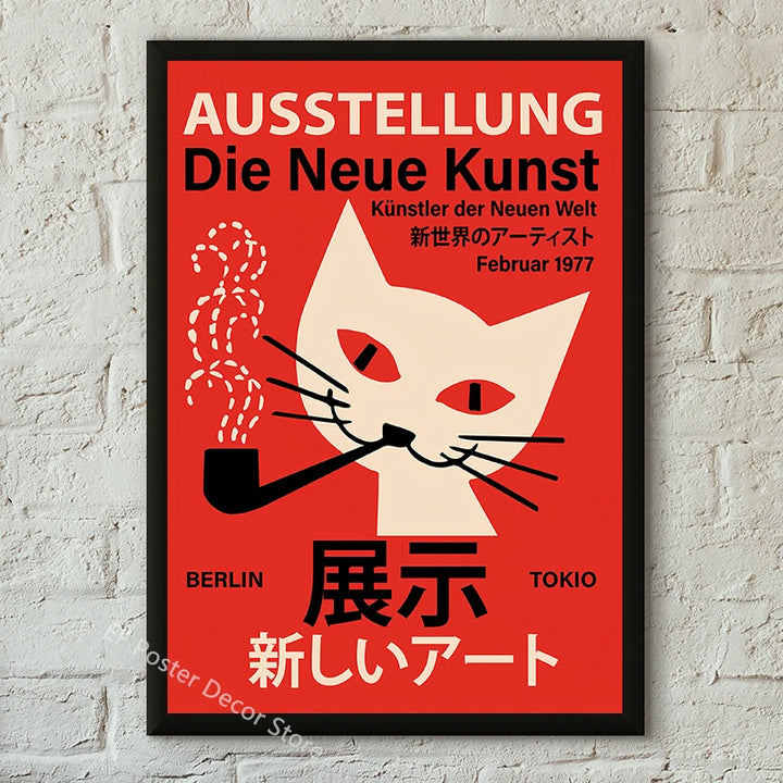 Affiche Japonaise Art chat