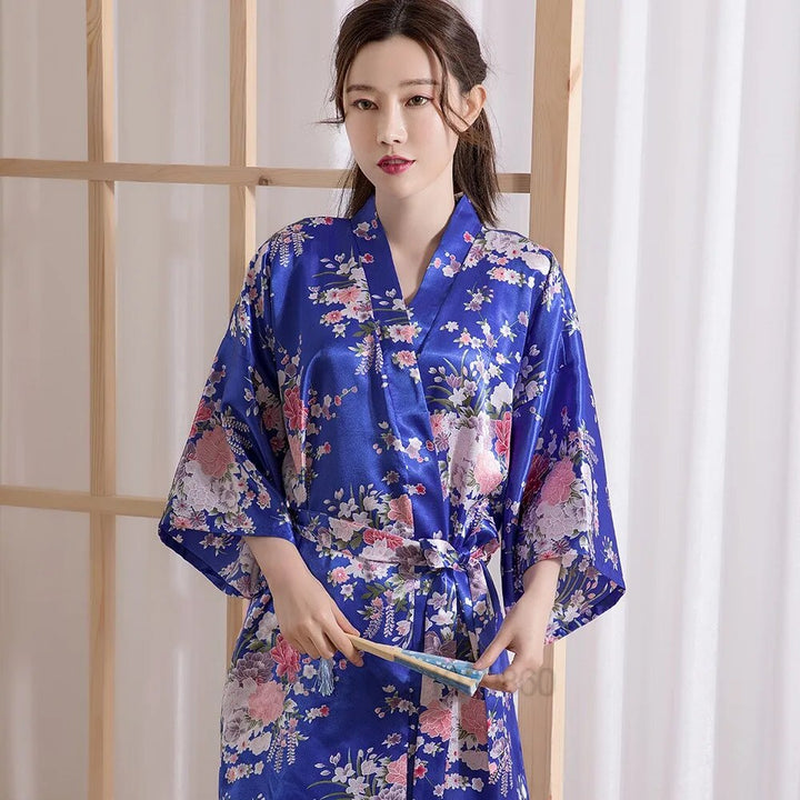 Kimono Soie bleu