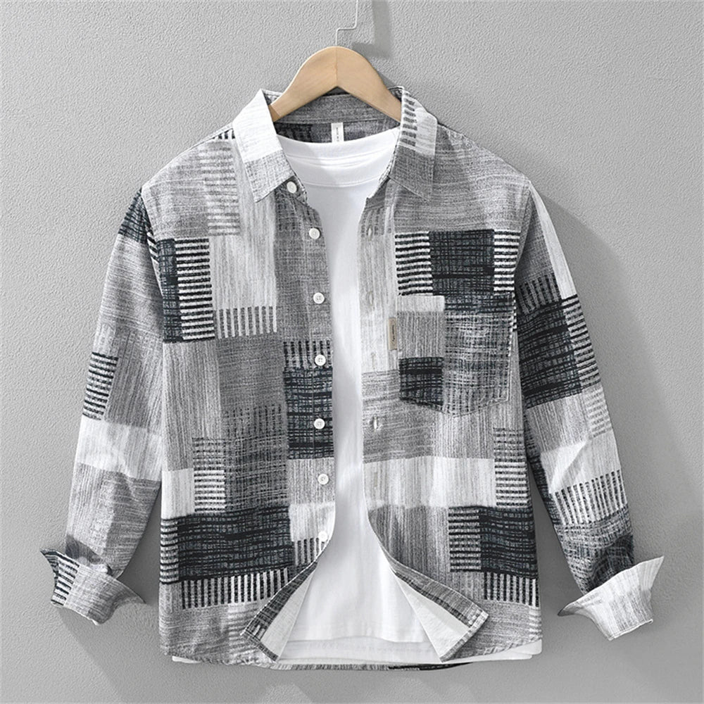 Chemise Légère Décontractée Japonaise Gris 