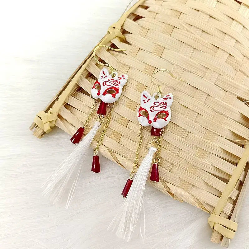 Boucles d'oreilles japonais Masque de Renard