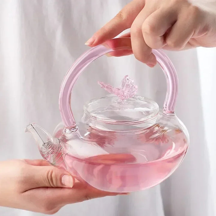 Théière Japonaise Rose Transparente Originale