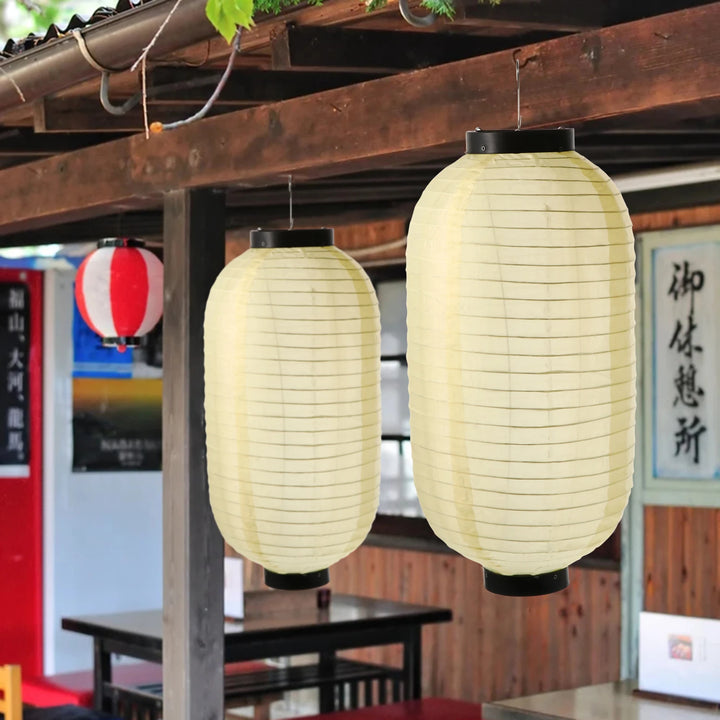 Beige foldable Japanese paper lantern