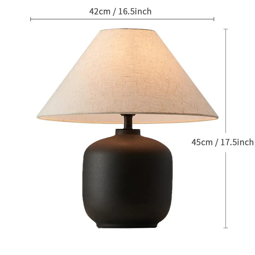Lampe Japonaise en Céramique Epurée Noir