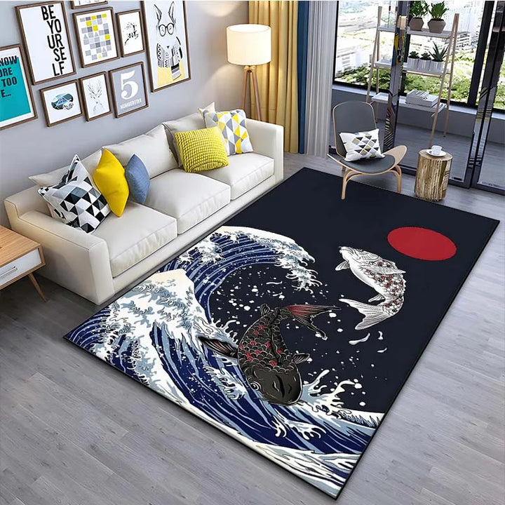 Tapis Salon Style Japonais koi