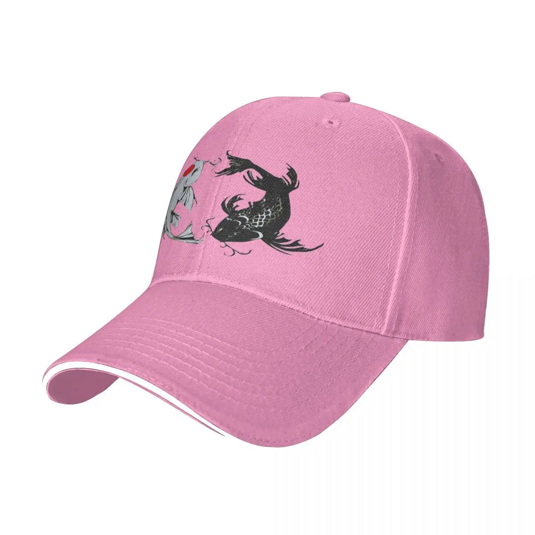 Casquette Japonaise Carpe Koi Rose