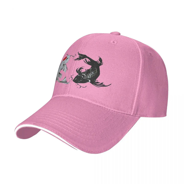 Casquette Japonaise Carpe Koi Rose