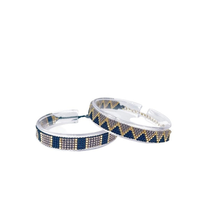 Miyuki Woven Gradient Stainless Steel Bracelet