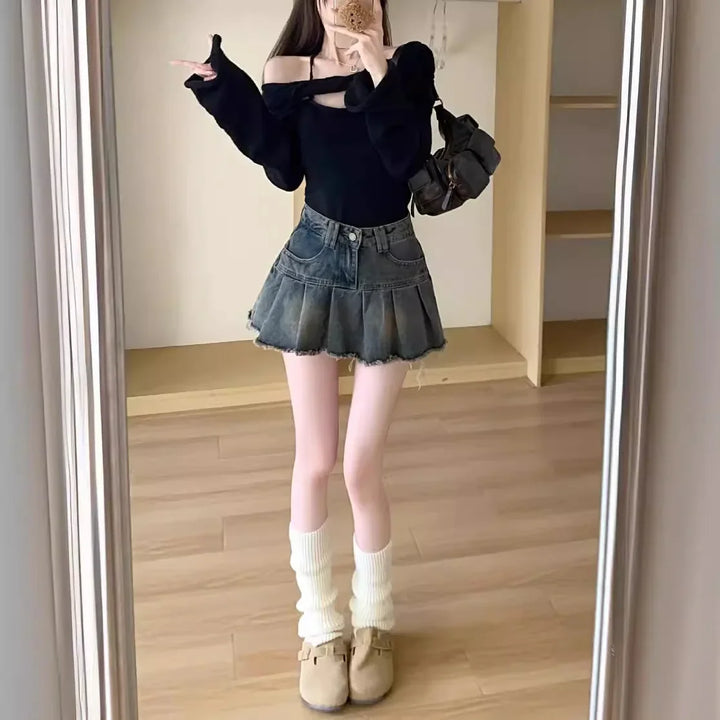 Jupe Jean Japonaise Délavée Originale