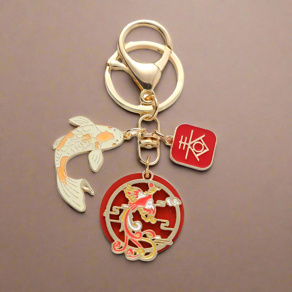 Porte-clés Japonais Koi Phénix Jaune
