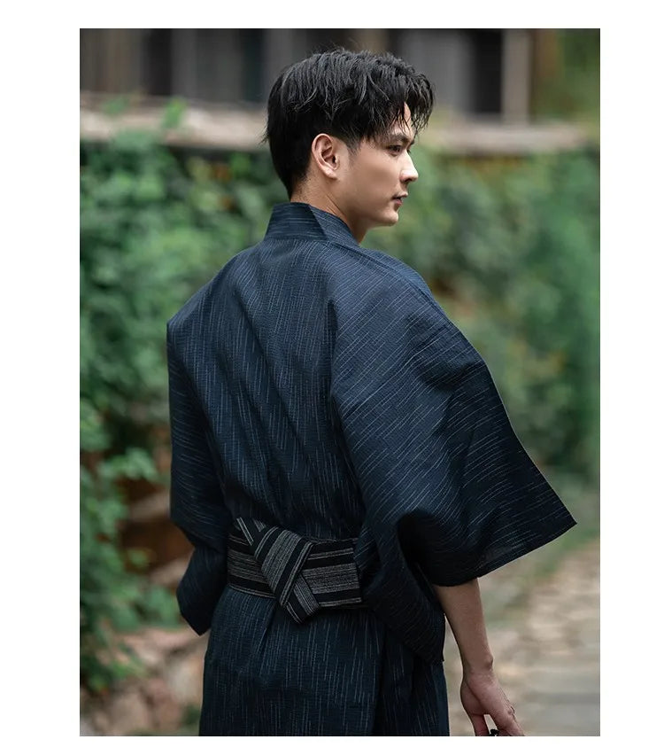 Yukata Homme Traditionnel Bleu