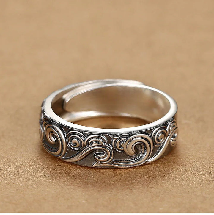 Bague vague japonaise en argent 