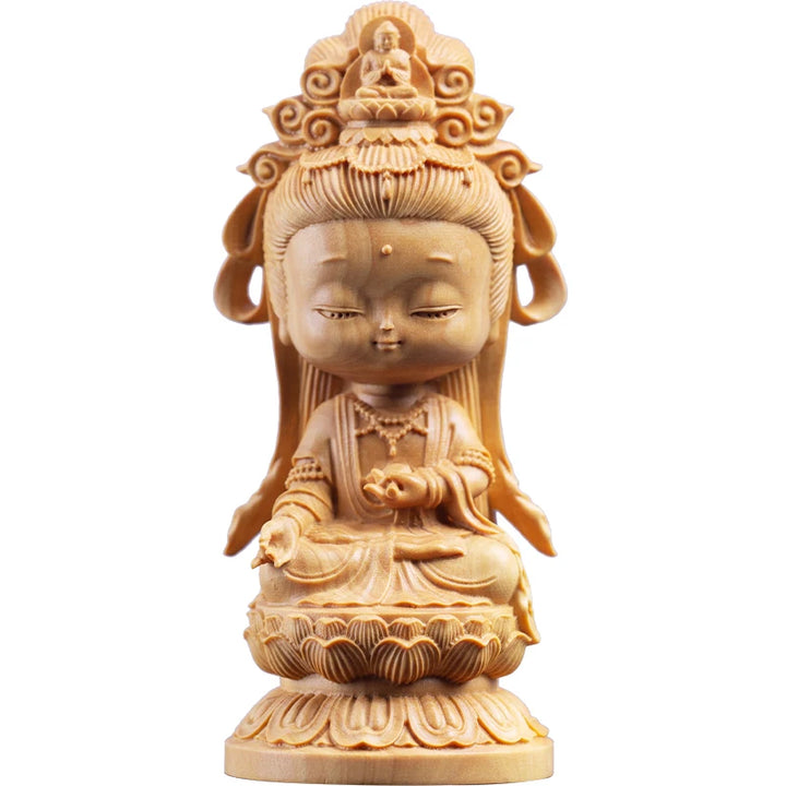 Statue Japonaise en Bois Zen