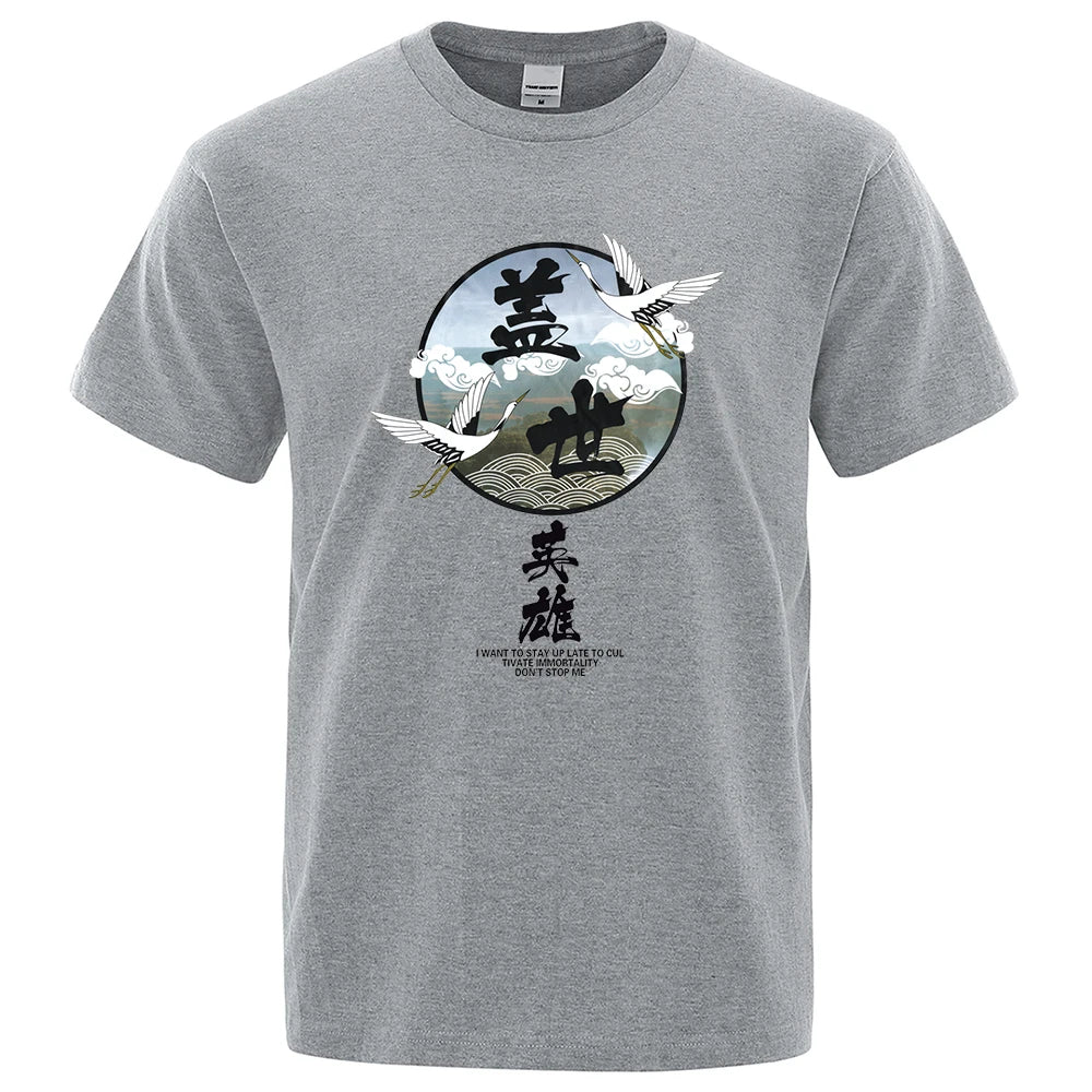 T-shirt Motif Japonais Homme 100% coton