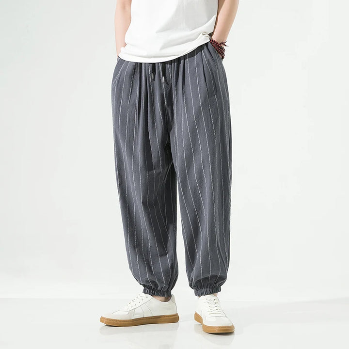 Pantalon Japonais Rayé Homme