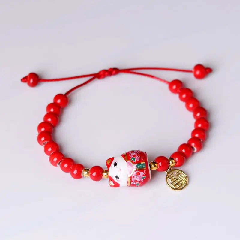 Bracelet de Fortune Japonais rouge