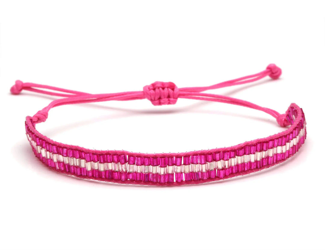 Bracelet miyuki homme rose 