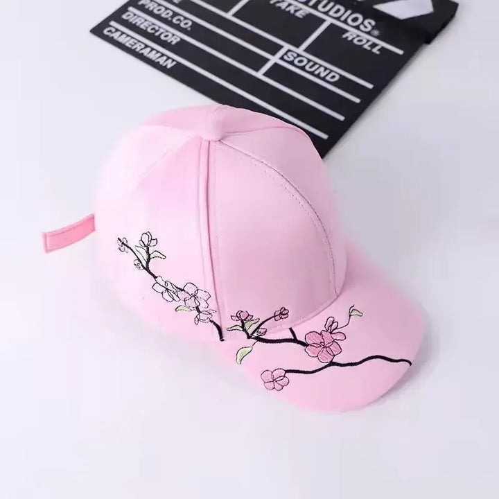 Casquette Japonaise À Motifs Fleurs Rose