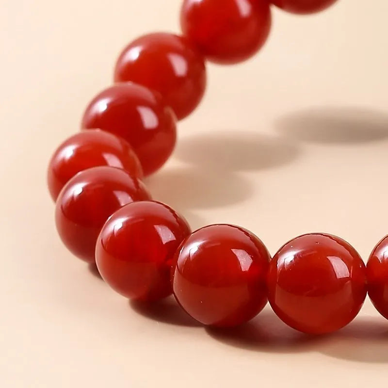 Bracelet japonais perles cornaline rouge