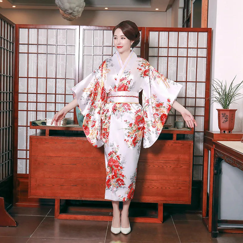 Kimono Long Blanc Femme