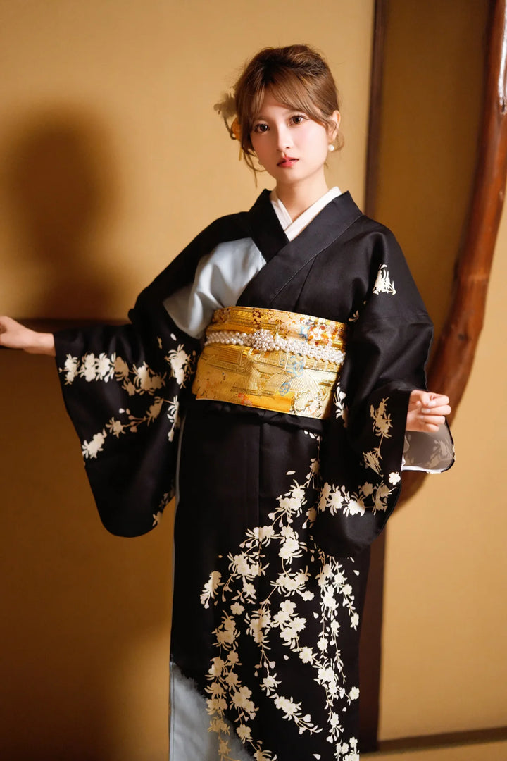 Kimono Japonais Femme Traditionnel Ceinture Obi