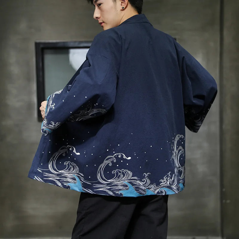 Veste Kimono Homme Kanagawa Douce