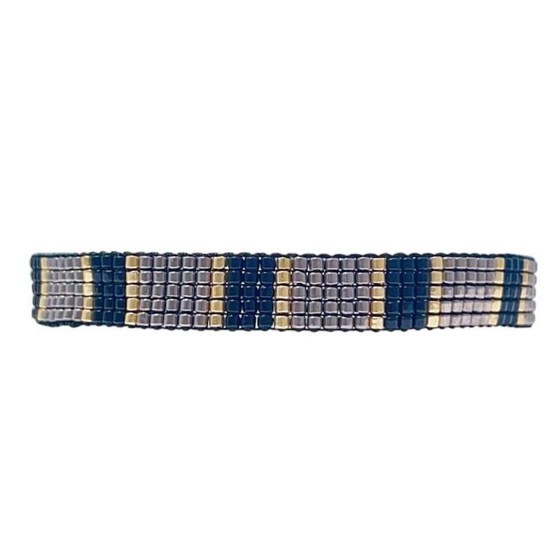 Miyuki Woven Gradient Stainless Steel Bracelet