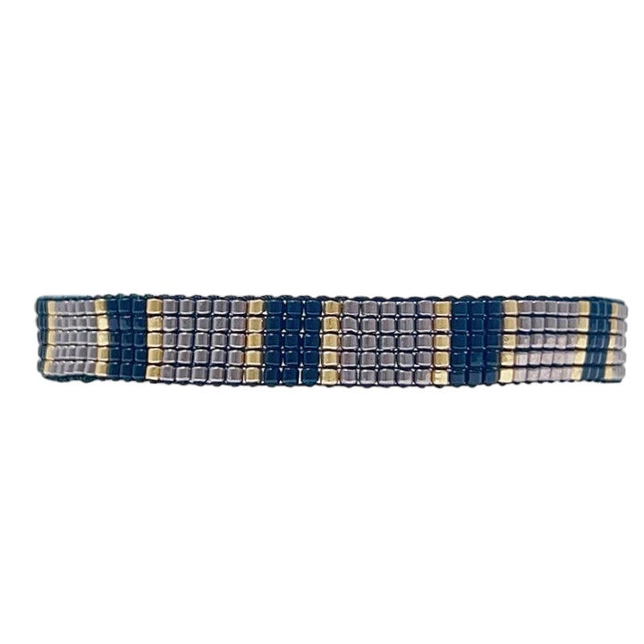 Miyuki Woven Gradient Stainless Steel Bracelet