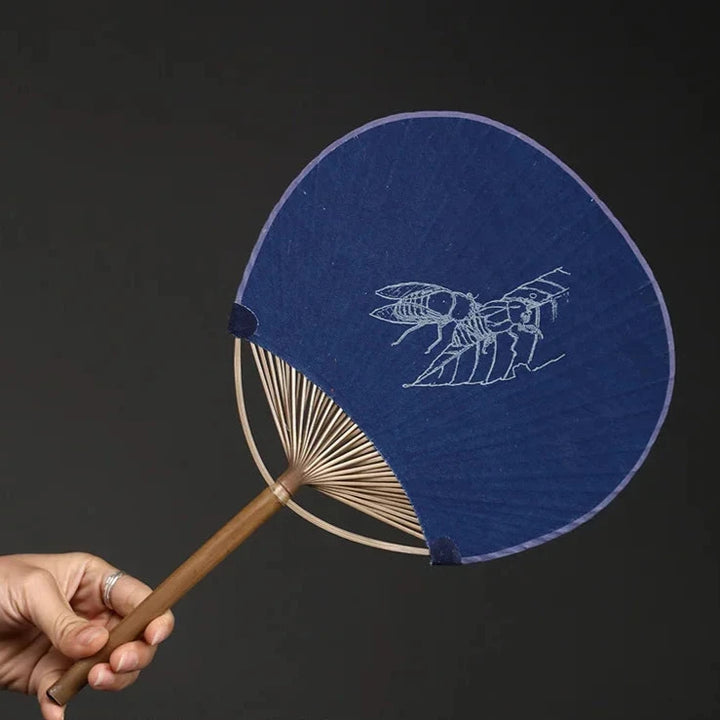 Éventail japonais uchiwa feuilles de cigale