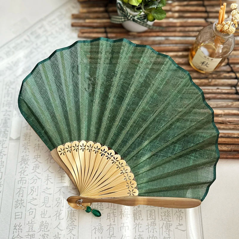 Éventail japonais diy vert 