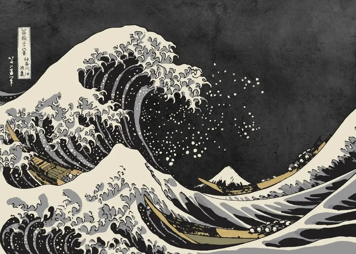 Tableau Grande Vague De Kanagawa sombre