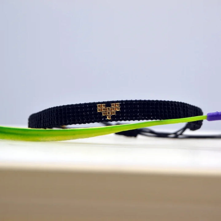 Set De Bracelets Miyuki Noir Et Doré Léger